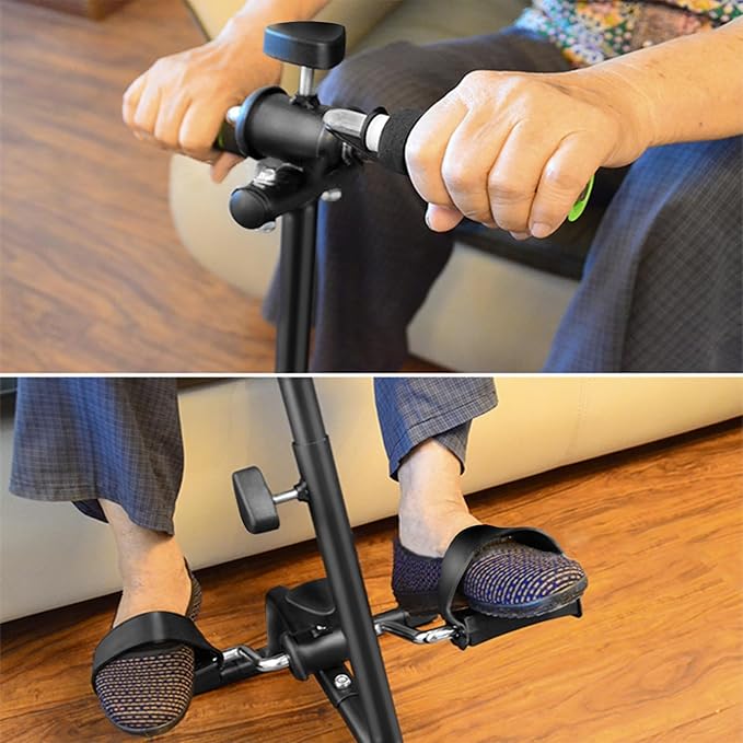 Adjustable Elderly Exercise Bike, Hand Arm Leg Knee Peddler, Pedal Exerciser Bike, Fitness Equipment for Seniors, Elderly Home Pedal Exercise Bike for Total Body