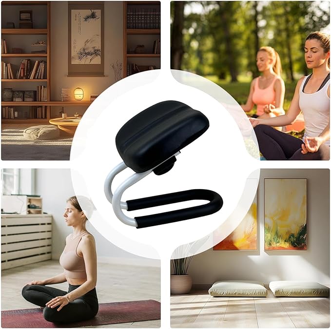 Meditation Stool - Adjustable Height Kneeler with Sponge Cushion | Foldable Bench Seat for Praying, Yoga, Meditation, Non-Slip Legs, Portable Chair for Studio, Home, Retreats, Spiritual Practice