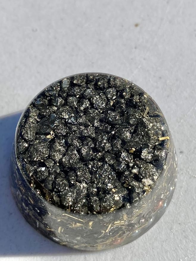 Pyrite Orgone Generator Energy Accumulator 528Hz/7.83Hz/Advance Harmonics Many Beautiful Ingredients and Colors!! (Pyrite)