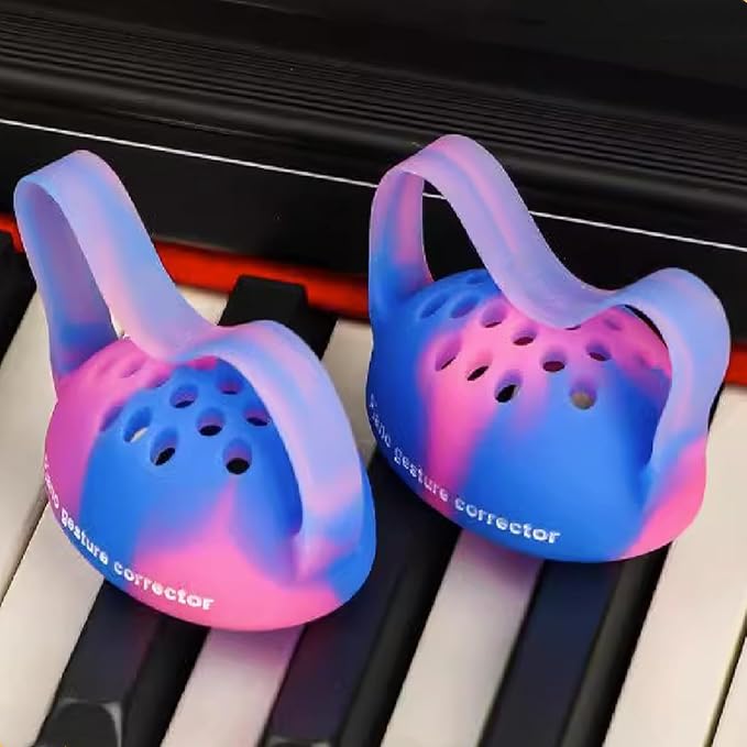 Piano Finger Trainer Ball Hand Corrector Finger Exercisers Posture Correction Tool Round Shape Semi Sphere Silicone Finger Training Ball for Beginners 2Pcs（Multi-colored）