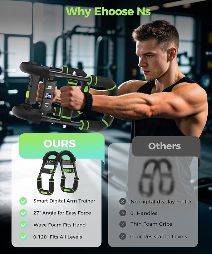 Twister Arm Trainer, Chest Workout Equipment for Men & Women Adjustable 5 Resistance Levels (40-130 lbs), Ergonomic Home Gym Strength Trainer with Anti-Slip Handles & Carry Bag