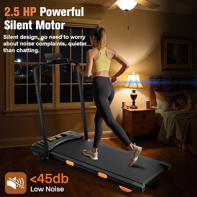 Walking Pad Treadmill with Desk, Foldable Treadmills for Home, Quiet Treadmill with 10% Incline, 300lbs Weight Capacity Walking or Running for Home Office