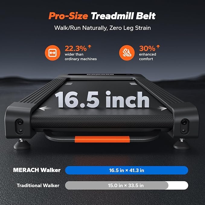 MERACH W50 Walking Pad Treadmills for Home, 12% Auto Incline, 400lbs Capacity, 3.5HP Super Quiet Brushless, 16.5"x41.3" Spacious Running Belt, Under Desk Treadmill with Remote & LED