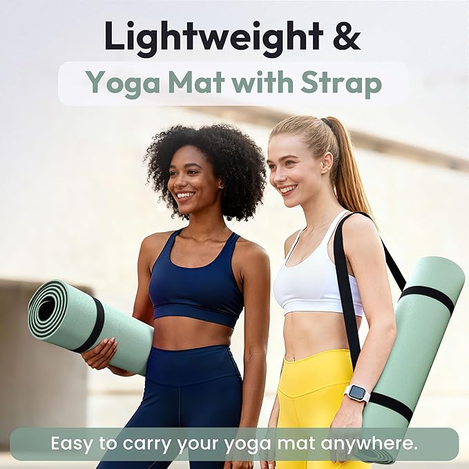 UMINEUX Extra Thick Yoga Mat, 10MM (2/5") Yoga Mat Non Slip, POE Yoga Mats for Women Men, 72"x24", Great for Workout, Yoga, Pilates, Fitness & Floor Exercises