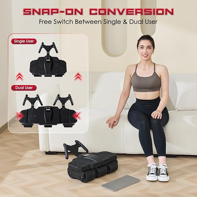 Ocdin Partner Ab Roller Wheel with Elbow Support- Two-Person Core Trainer, Stable Home Gym Equipment for Couples to Strengthen Core Muscles