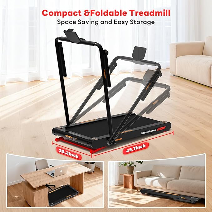 Sperax Walking Treadmill Pad with APP, 3 in 1 Under Desk Treadmill, 400W Low Noise Walking Vibration Pad with Remote Control,Portable Treadmills for Home Office