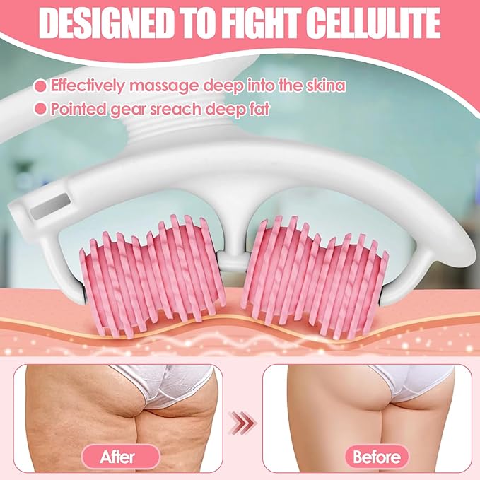 Rosvola Leg Massager Roller, Detachable Massager Muscle Roller, Deep Tissue Massage Tool, Massage Rollers for Legs, Fascia Massage Tool with Non Slip Handle for Home Office Yoga
