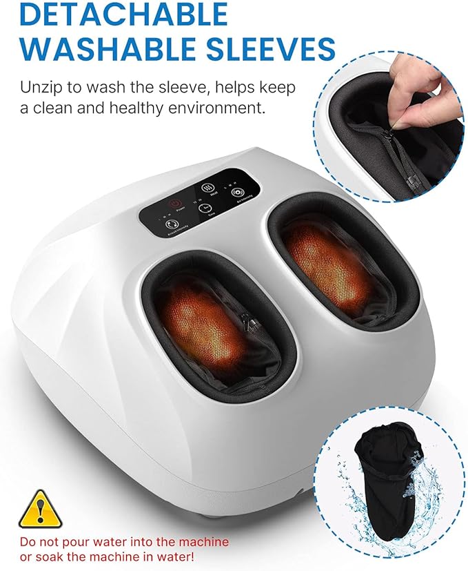 RENPHO Foot Massager Machine with Heat [2026 Upgraded], Shiatsu Foot Massager for Neuropathy, Plantar Fasciitis Massager for Men Women Mom Dad, Up to Size 14, White