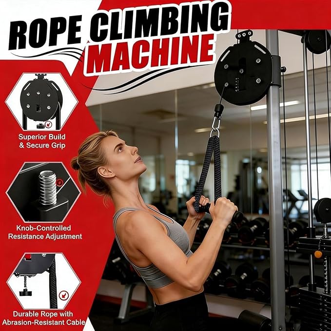 Endless Rope Machine, Adjustable Resi Trainer Machine, Portable Rope Exercise System for Home Gym Fitness Gear, Endless Cable Pulley Trainer, Strength Training Equipment, Home Gym String