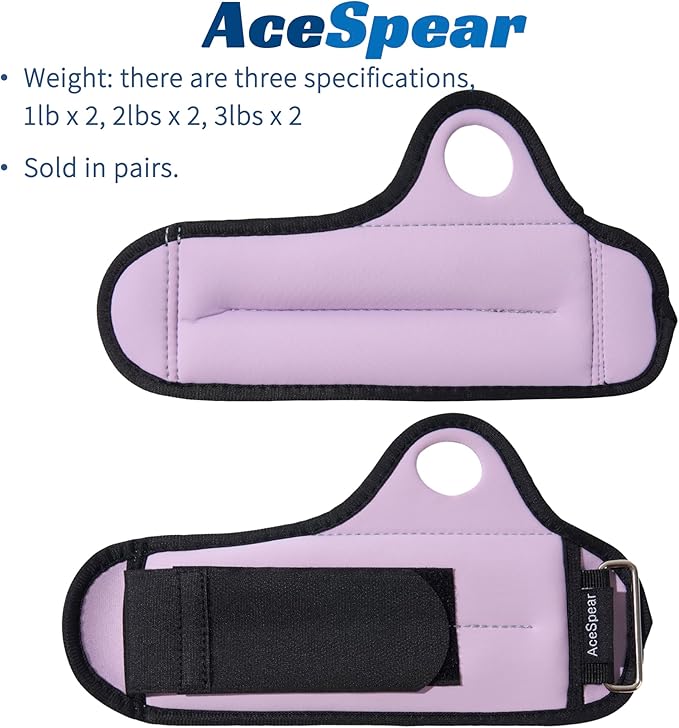 AceSpear Wrist Weights with Thumb Loops Lock for Men Women 1lb*2 2lbs*2 3lbs*2 Ankle Weights Weighted Gloves for Running Strength Training Walking Exercises