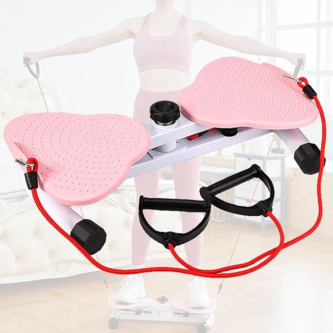 Waist Twisting Disc, Waist Sculptor Machine Twister for Home Exercise Workout, ab Twister Board for Women Weight Loss/Body Shaping/Foot MassagePink,12x53x33cm
