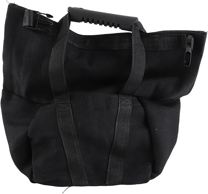 Topyond Fitness Workout Sandbag, Heavy Duty Empty Exercise Power Bag with Ergonomic Handles, 16oz Canvas Training Sandbag for Indoor and Outdoor Use (Black)