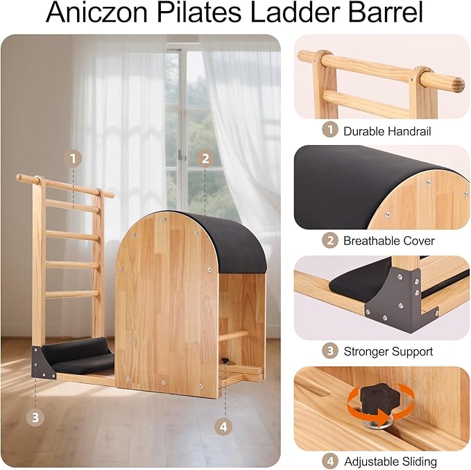 Ladder Barrel, Pilates Exercise Equipment for Building Strength and Flexibility, Strength-Training Tool, Workout Equipment for Home Pilates Gym or Studio Use