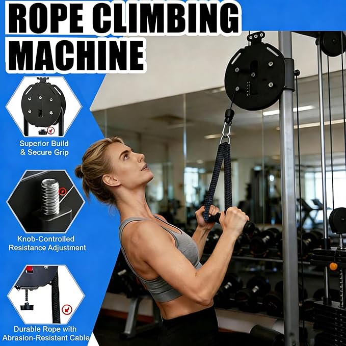 Endless Rope Trainer | Suspension Endless Rope Pulley System | Adjustable Resistance Trainer Machine | Closed-Loop Nylon Rope | Home Gym Infinity Rope for Interval Resistance Training