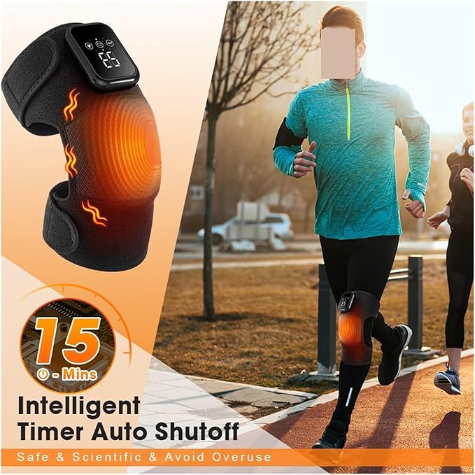 Electric Heating Knee Massager Promote Blood Circulation Cordless Vibration Brace Support Kneepad Sports Joint Wrap Belt
