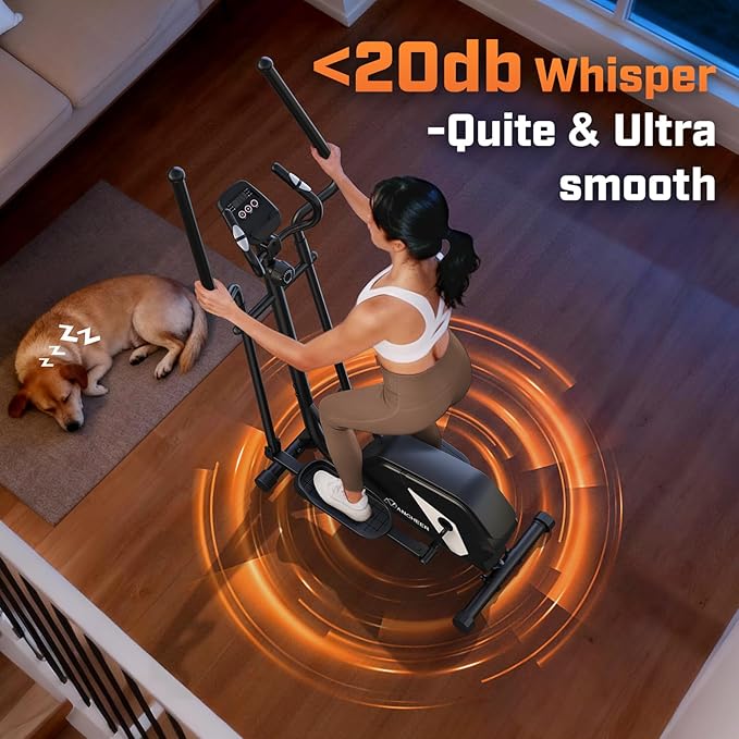 ANCHEER Elliptical Machine, Elliptical Exercise Machine for Home with Ultra-Quiet Magnetic System, Elliptical Trainer with 14 Resistance Levels&15IN Stride,Max 400LBS Loading Capacity