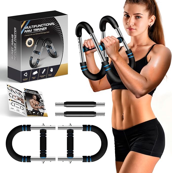 Twister Arm Trainer, Adjustable Twister Arm Chest & Arm Workout Equipment for Men & Women, Ergonomic Detachable Arm Trainer Home Gym Strength Trainer with Anti-Slip Handles & Carry Bag