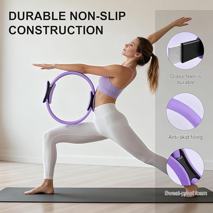 Home Pilates Kit for Women， Pilates Essentials Kit for Women，Pilates Equipment，14 Inch Fitness Circle, 9 Inch Yoga Ball 5 Resistance Bands for Beginners Home Workouts