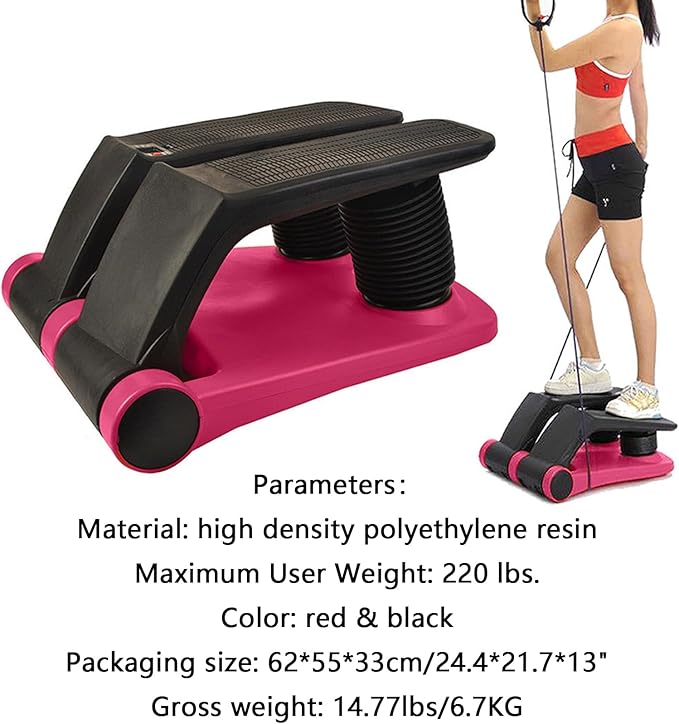 Air Stepper Climber Fitness Machine with Resistance Bands Air Step Exercise Equipment 220lbs Weight Capacity 5 Levels of Exercise Intensity for Home Exercise