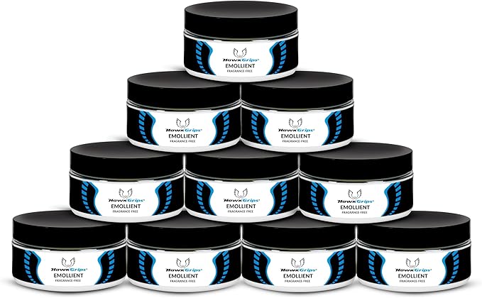 HawkGrips, 8oz Massage Emollient 10ct, Fragrance-Free, Shea Butter, Oil Based, Vegan, Soft Tissue Mobilization and Lubrication for Manual and Assisted Massage Therapy Techniques, Cream Alternative