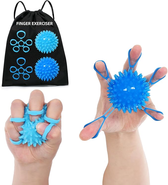 Grip Strength Trainer（7Pack）,Finger Strengthener Band Exerciser Trainer finger ball hand massager ball,Stress Relief Ball And Forearm Workout Ring,finger extension exerciser