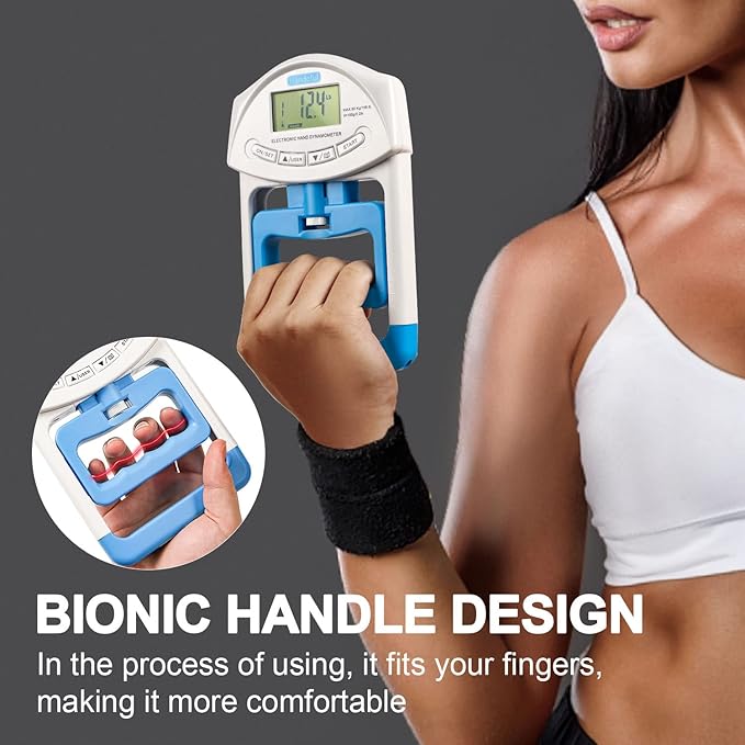 Handeful Grip Strength Tester Trainer - Dynamometer Handgrip Measurer Meter, Handheld Strengthener Exerciser for Sports, School, and Home Use