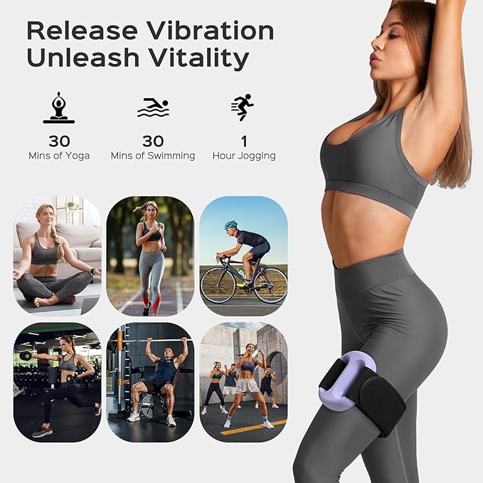 Vibration Plate with Extended Battery, Portable Cordless Massager for Weight Loss & Lymphatic Drainage, Full Body Fascia Ring with Belt - Gift for Women