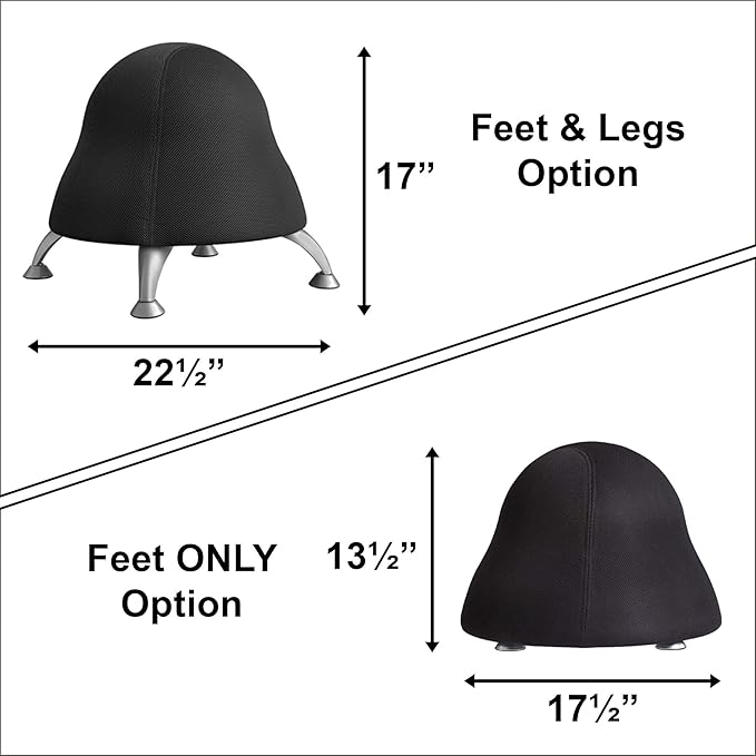 Safco Runtz Ball Chair for Kids, Anti-Burst, Exercise Ball Chair, Promotes Movement, Better Posture and Balance, Black Licorice