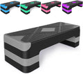 Adjustable Workout Aerobic Stepper in Fitness & Exercise Step Platform Trainer 3 settings adjustable height 4”-6”-8”