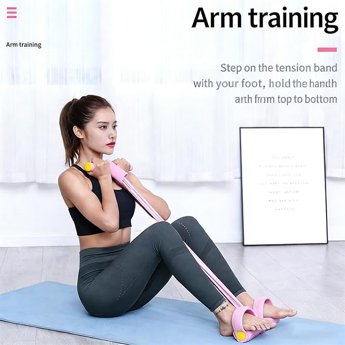 Upgrade 8 Tube Pedal Resistance Device, Pedal Resistance Band with Handle, Fashion Puller Exercise, Detachable and Adjustable Multifunction Fitness Bands for Abdomen, Waist, Arm, Leg