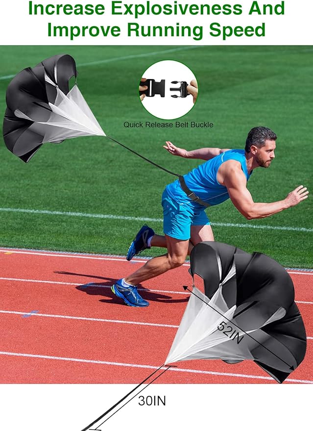 Speed Agility Training Equipment Set - 20ft Agility Ladder, 10 Disc Cones, Resistance Parachute, 5 Resistance Bands & Carry Bag | Football Soccer Basketball Fitness Drills