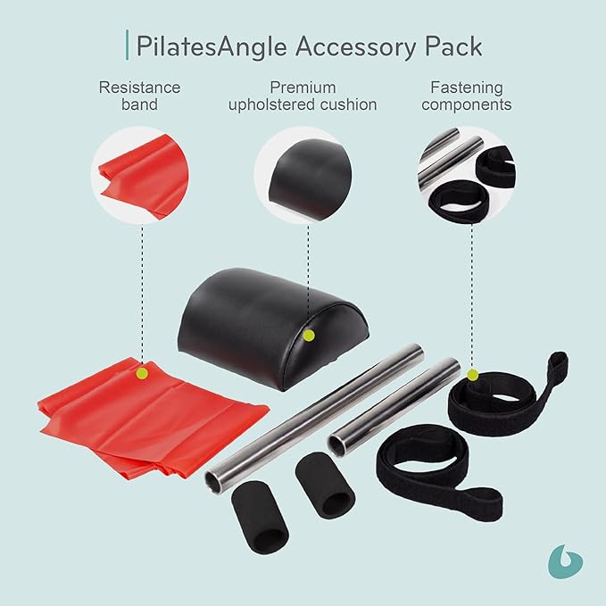 Balanced Body PilatesAngle & Accessories – Reformer Workout Wedge, Resistance Band, and Neck Support for Home Gym & Studio