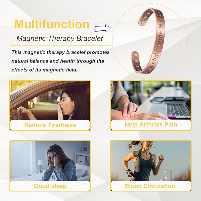 Copper Magnetic Bracelet for Women, 99% Pure Copper Adjustable Bracelet, Fashsion Jewelry Presents (0946Q2)