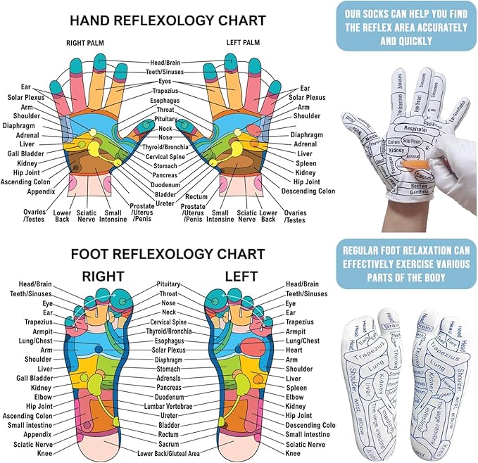 Reflexology Socks with Tools, Acupuncture Massage Socks Pain Relief Remedy for Foot Acupressure Socks with Gloves for Men's Size