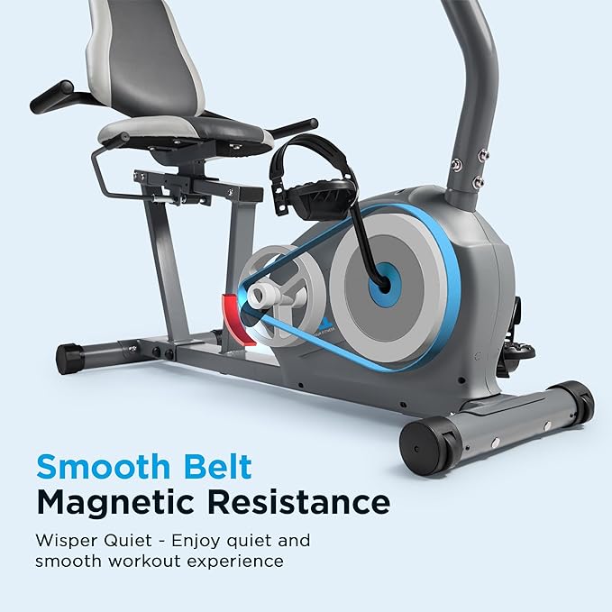 JLL Smart Cross Trainer Recumbent Exercise Bike with Arm Exercisers, 8-Level Magnetic Resistance Stationary Machine, LCD, Bluetooth Fit App, Home Workout Cardio Equipment, Seniors & Adults