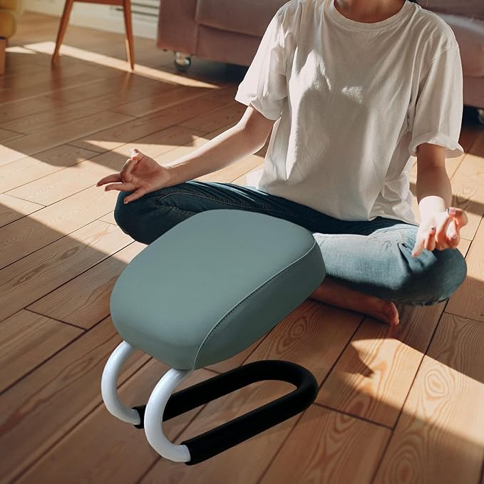 Kneeling Meditation Stool,Prayer Stool, Versatile with Anti Slip Lid, Comfortable Kneeling Bench Seat for Home Adults Prayer, Blue