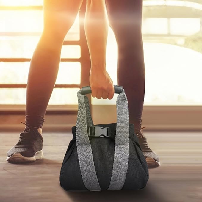 Canvas-Kettlebell-Sandbag, 2Pcs Fitness Sandbags with Non-slip Handle Refillable Portable Canvas Sand Kettlebell Soft Sand Bag for Home Training, Fitness, Yoga Workou