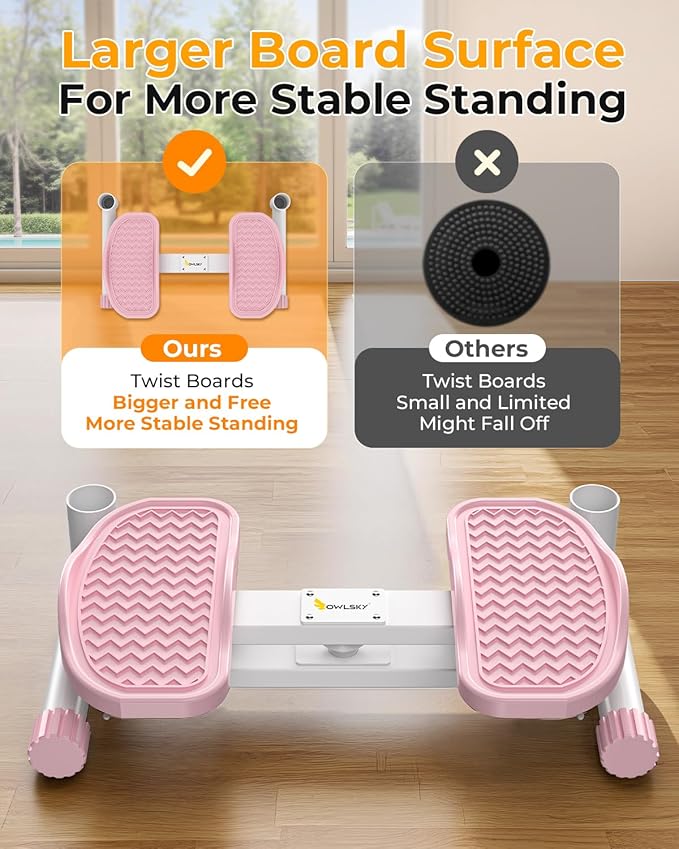 OWLSKY Waist Twister Machine Exercise, Ab Twist Board with 330 lbs Weight Capacity, Abs Workout, 20dB Home Gym Equipment for Women Men