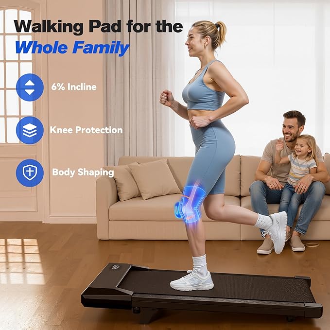 SupeRun Walking Pad with Incline, Under Desk Treadmill, 3 in 1 Portable Treadmills for Home with Remote Control LED Display, 2.5 HP Quiet Mini Treadmill for Office Home Use, 300 Lbs Capacity