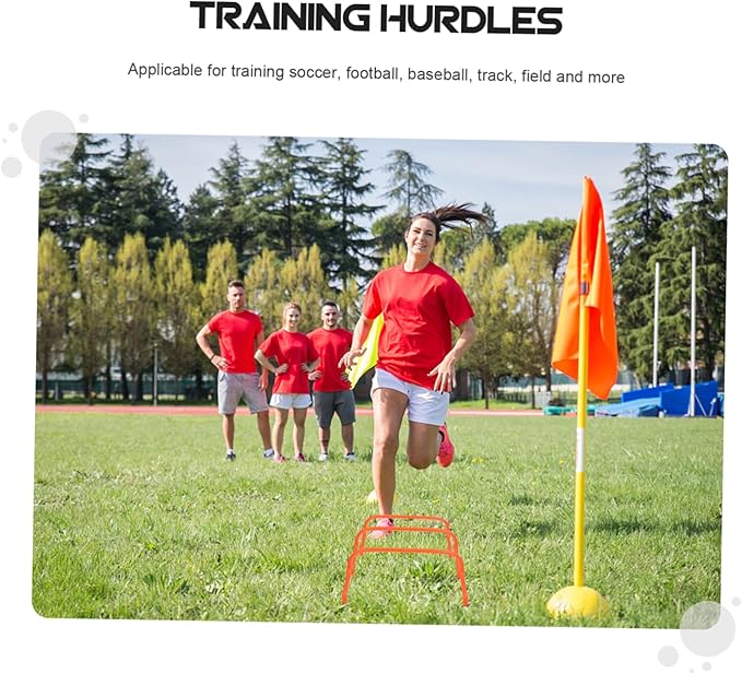 BESPORTBLE 5Pcs Durable Football Agility Hurdles Lightweight High Jumping Training Equipment for Soccer Outdoor Practice Strong Stability Bright Orange Color