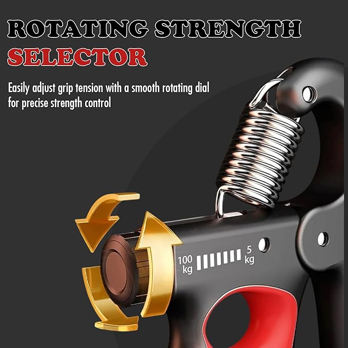Adjustable Grip Strength Trainer Hand Gripper for Grip Strength, Forearm & Wrist Strengthener, Hand Exerciser for Strength Training & Therapy 11-220Lbs(5-100KG)