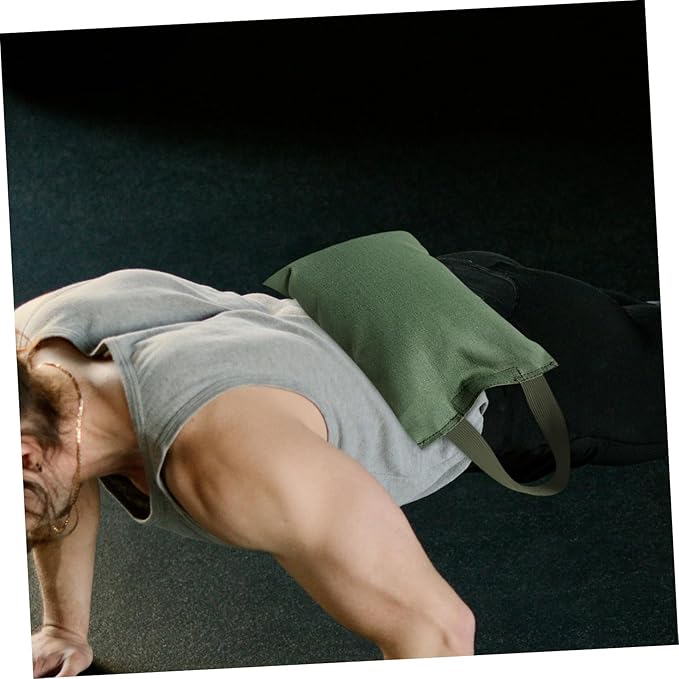 Kisangel 2kg Weighted Sandbag for Fitness and Yoga Canvas Training Bag with Weight and Handle for Dance Muscle Training and Balance Exercises