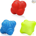 3 Pcs Reaction Ball Rubber Reflex Ball for Hand Eye Coordination Training Bounce Reaction Balls Different Level Reaction Training Ball for Agility Training Equipment Reflex Speed, Blue, Red, Yellow