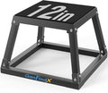 GanFindX Plyometric Jump Box Set, 12/18/24 Inch Steel Plyo Box, Heavy Duty Plyometric Platform with Anti Slip Surface, Fitness Exercise Step Up Box for Home Gym Training, Agility and Strength Conditioning