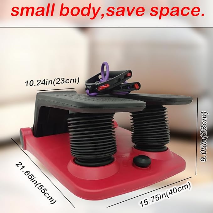 INTBUYING Mini Twist Stepper for Exercise Workout at Home with Resistance Bands Quiet Step Machine Portable with LCD Monitor and Non-Slip Pedals for Gym Home