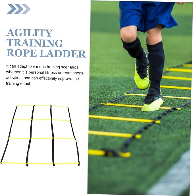 PRETYZOOM Portable Agility Ladder for Soccer Training with Ninesquare Design Material Football Workout Ladder for Speed Footwork and Versatile Team Athletic Drills