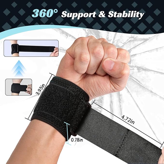 2 Pack Wrist Support Wrist Brace Adjustable Wrist Strap,Gym Wrist Protection