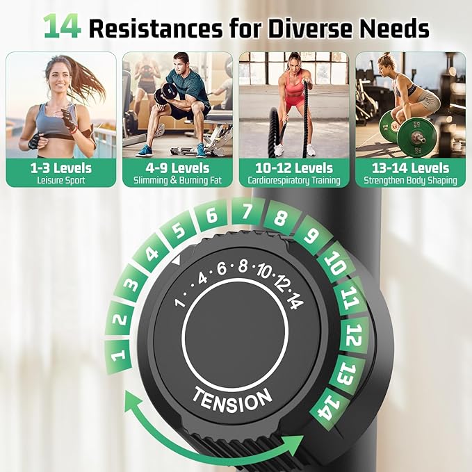 ANCHEER Elliptical Exercise Machine,Elliptical Machine for Home with Ultra-Smooth Magnetic Drive,14 Levels Resistance Elliptical Trainer,Cardio Machines with LCD Monitor Device Holder,15" Stride