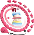 JKSHMYT Weighted Hula Circle Hoops for Adults Weight Loss, Infinity Fitness Hoop Plus Size 47 Inch, 24 Detachable Links, Exercise Hoop Suitable for Women and Beginners