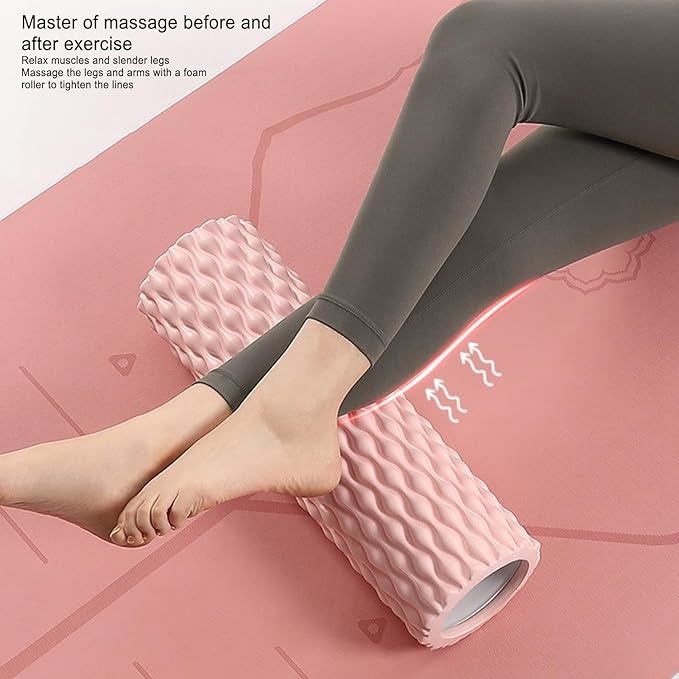 Sports Foam Roller -15inch Tissue Massager, Yoga Muscle Roller | Deep Tissue Massage Fitness Foam Rollers, Foam Muscle Water Drop Roller, Column Indoor Home Muscle Relaxation Foam Roller Fitness Yoga